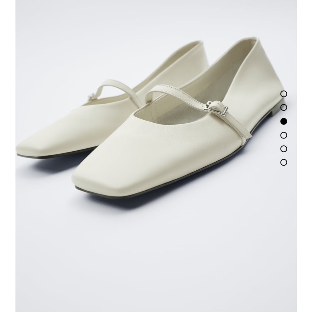 Last🔥Zara square toe leather flat NWT